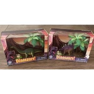Dinosaurs! Jasman Toys 1999 Stegosaurus brontosaurus ￼Boxed set 1999 see Pics